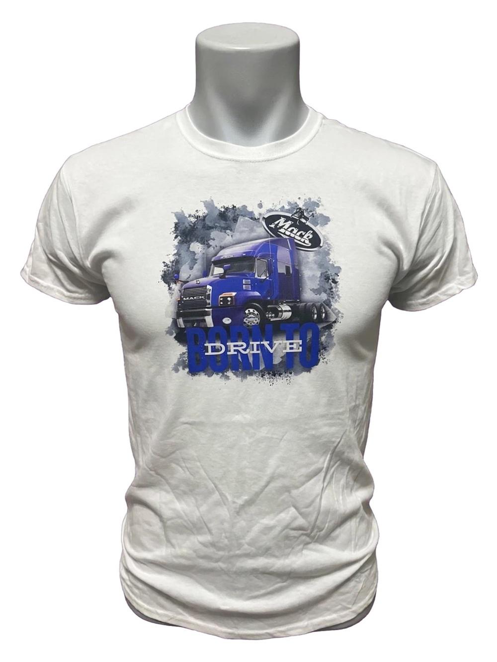 White Short-Sleeve Truck Graphic Tee - Blue Print